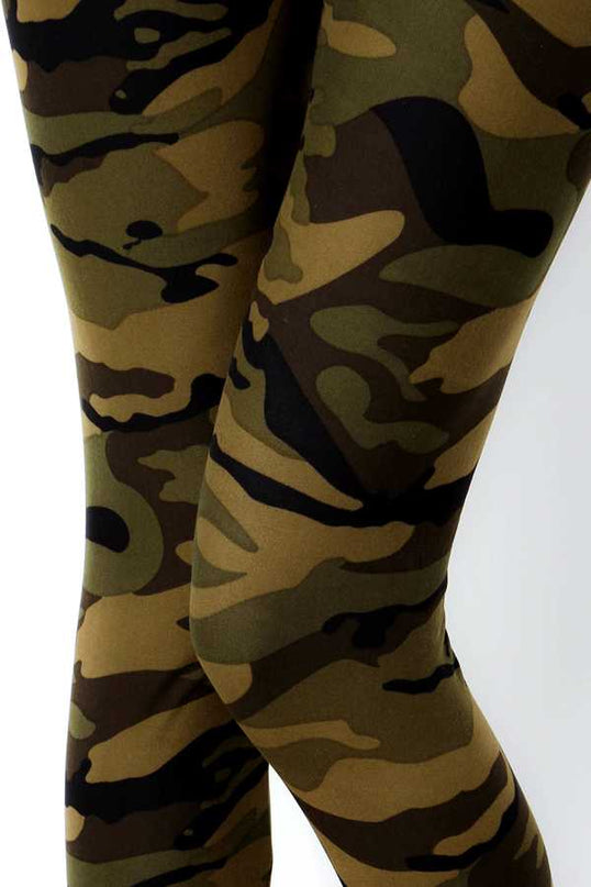 PLUS F120-3 HIGH WAIST CAMOUFLAGE PRINT LEGGINGS