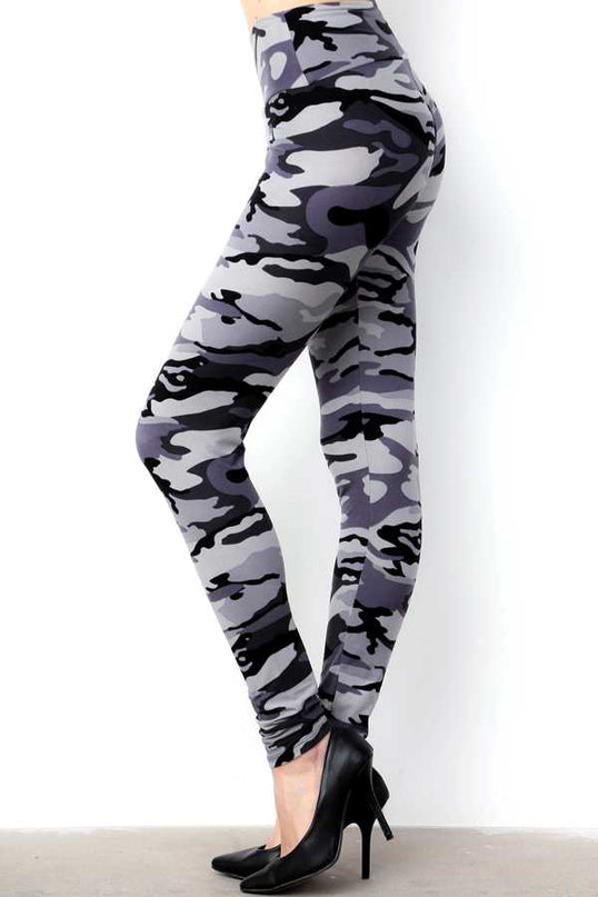 F120-3 HIGH WAIST CAMOUFLAGE PRINT LEGGINGS