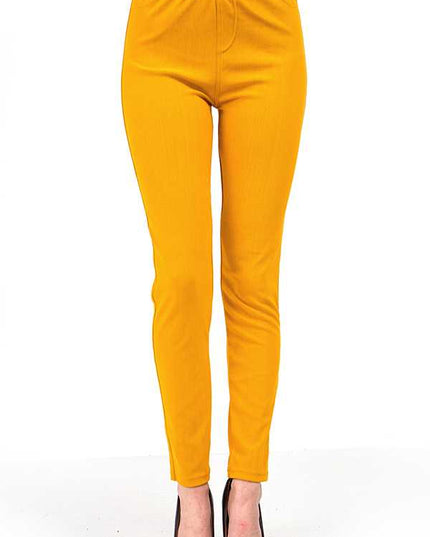 J-03 PLUS SOLID BACK POCKETS JEGGINGS