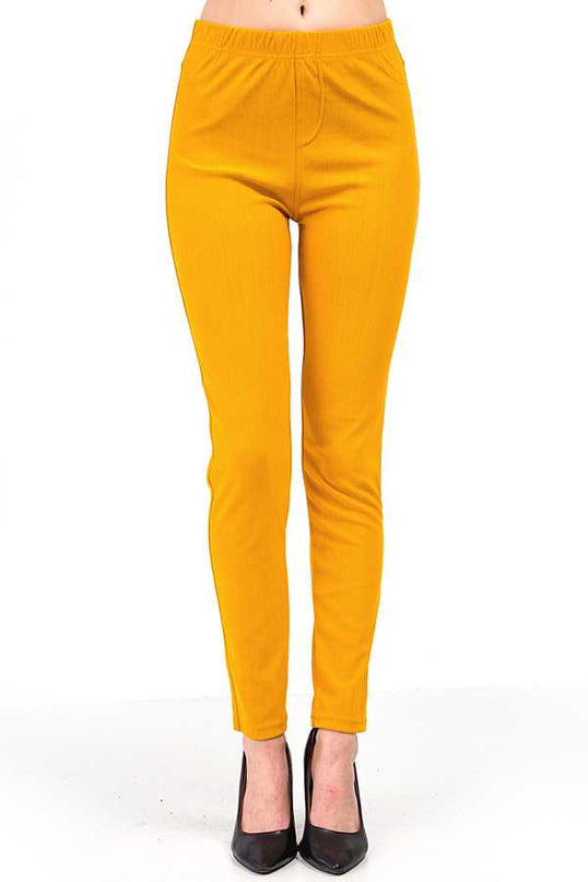 J-03 PLUS SOLID BACK POCKETS JEGGINGS