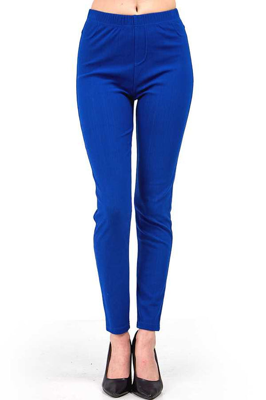J-03 PLUS SOLID BACK POCKETS JEGGINGS