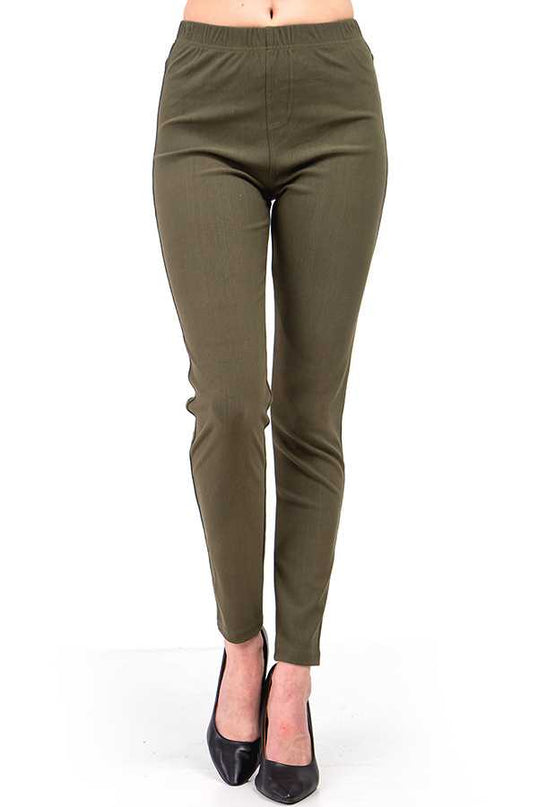 J-03 PLUS SOLID BACK POCKETS JEGGINGS