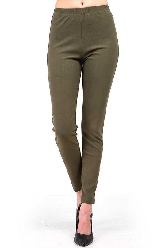 J-03 PLUS SOLID BACK POCKETS JEGGINGS