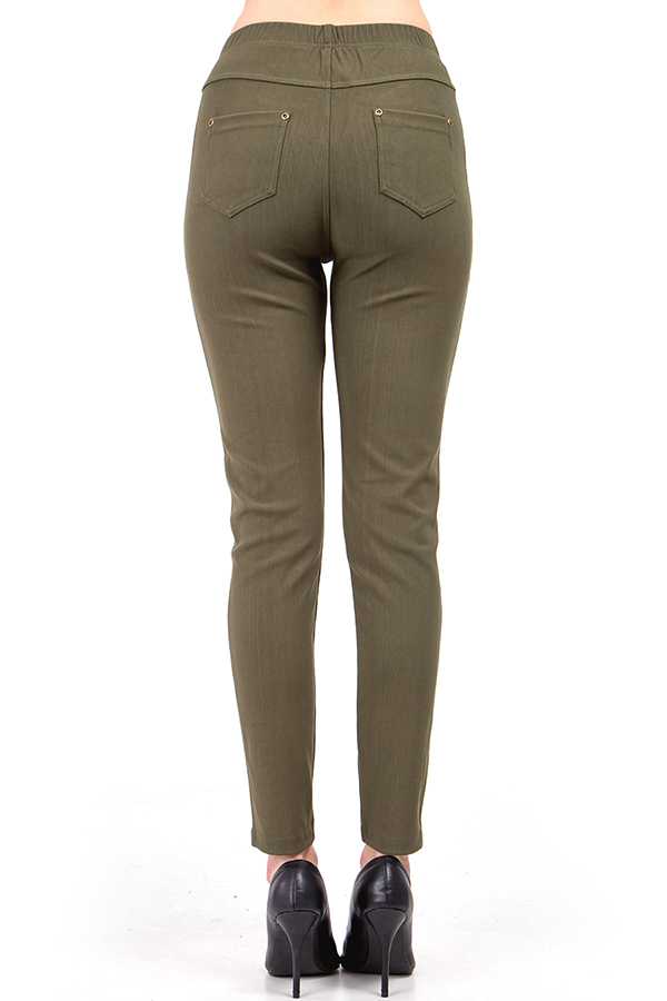 J-03 PLUS SOLID BACK POCKETS JEGGINGS