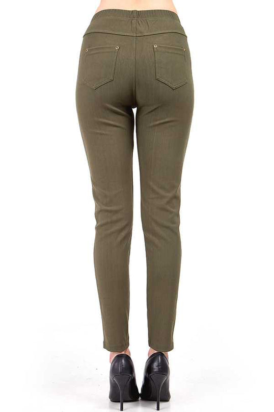 J-03 PLUS SOLID BACK POCKETS JEGGINGS