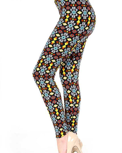 KIDS N163 KIDS ETHNIC PRINT BRUSHED LEGGINGS