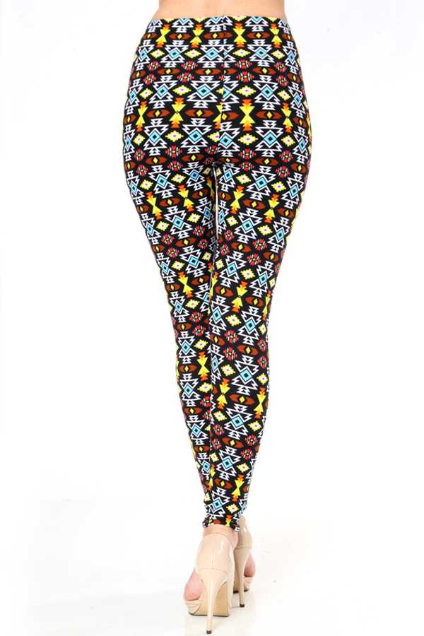 KIDS N163 KIDS ETHNIC PRINT BRUSHED LEGGINGS