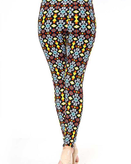 KIDS N163 KIDS ETHNIC PRINT BRUSHED LEGGINGS