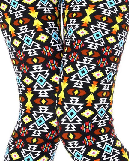 KIDS N163 KIDS ETHNIC PRINT BRUSHED LEGGINGS