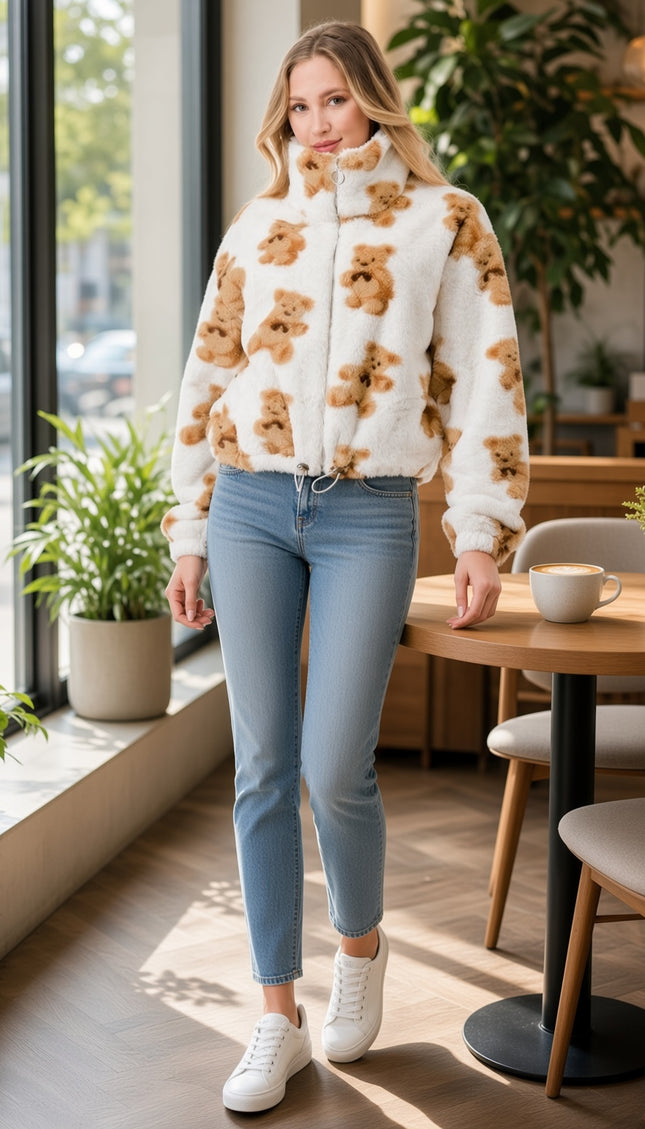 JACKET01 TEDDY BEAR Teddy Faux Fur – Plush Textured Jacket