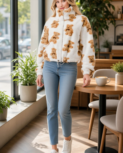 JACKET01 TEDDY BEAR Teddy Faux Fur – Plush Textured Jacket