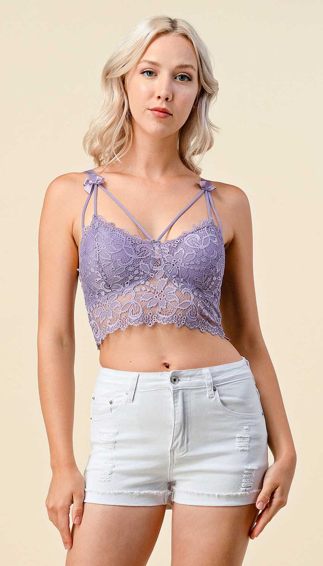 LB37C Ribbon Detail Lace Bralette