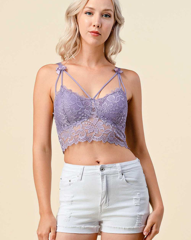 LB37C Ribbon Detail Lace Bralette