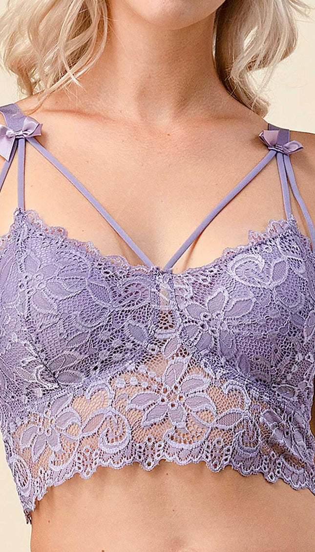 LB37C Ribbon Detail Lace Bralette