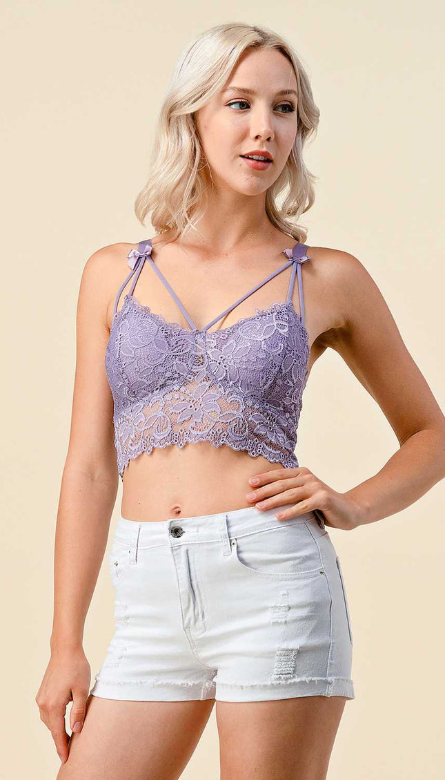 LB37C Ribbon Detail Lace Bralette