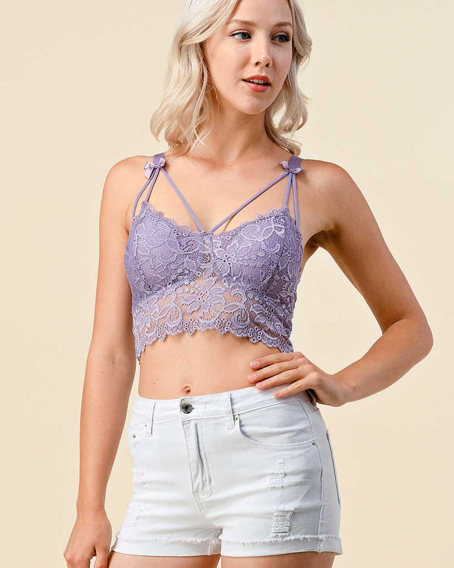 LB37C Ribbon Detail Lace Bralette