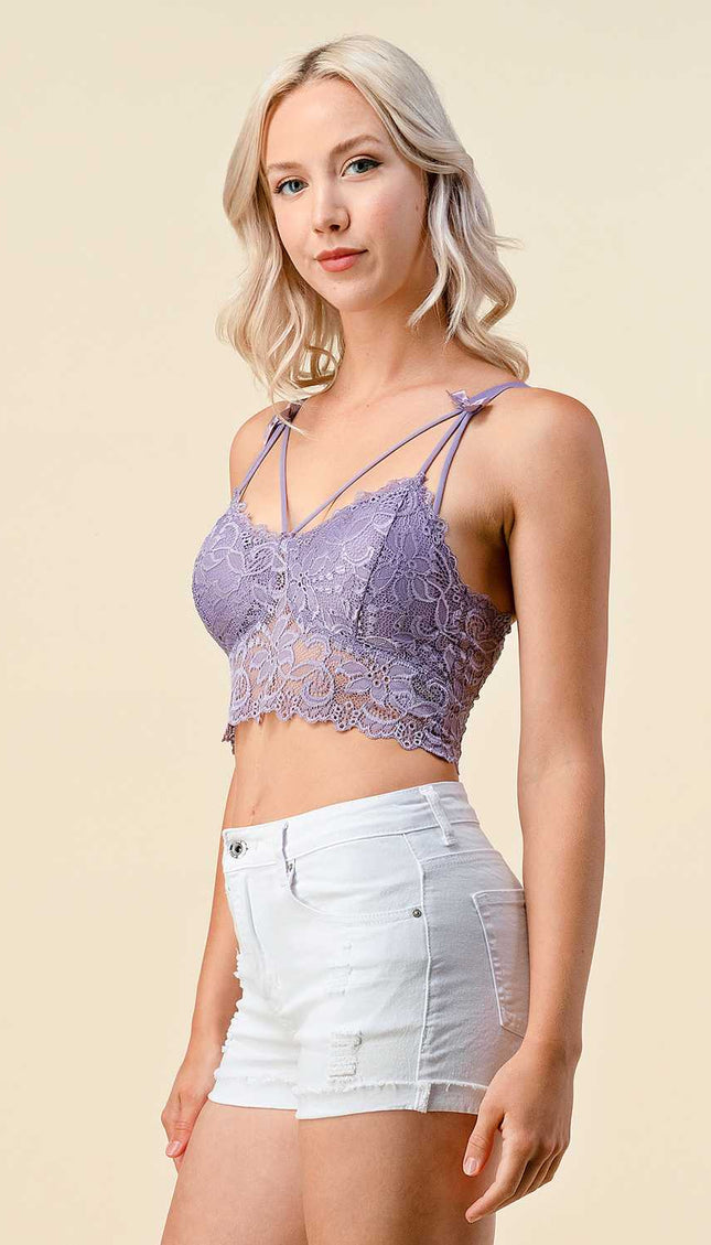 LB37C Ribbon Detail Lace Bralette