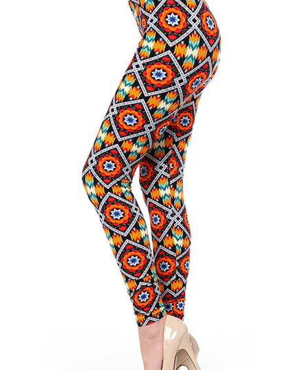KIDS N166 KIDS ETHNIC PRINT BRUSHED LEGGINGS