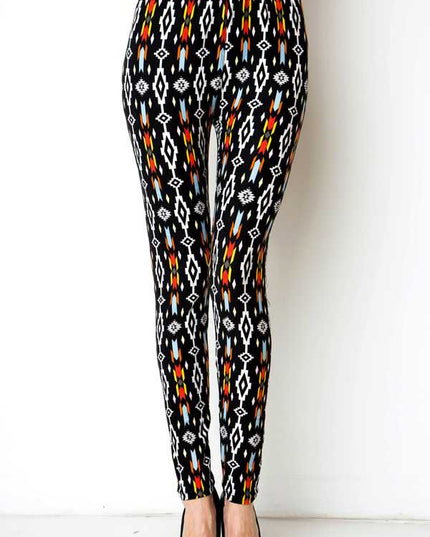KIDS N212 KIDS NAVAJO PRINT BRUSHED FULL LEGGINGS
