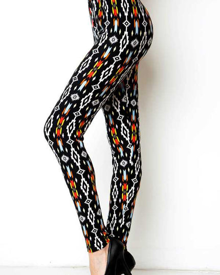 KIDS N212 KIDS NAVAJO PRINT BRUSHED FULL LEGGINGS