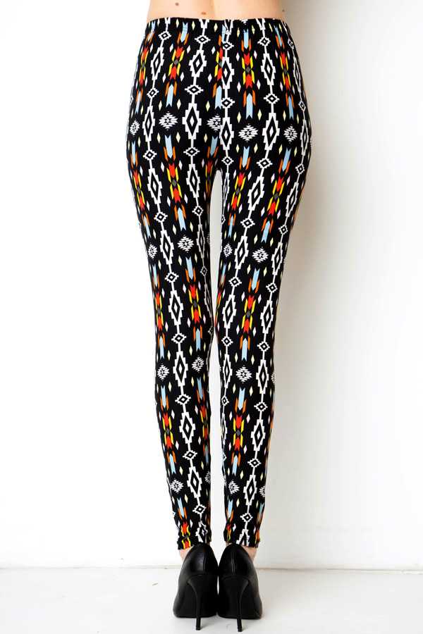 KIDS N212 KIDS NAVAJO PRINT BRUSHED FULL LEGGINGS