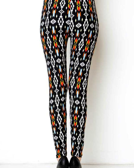 KIDS N212 KIDS NAVAJO PRINT BRUSHED FULL LEGGINGS