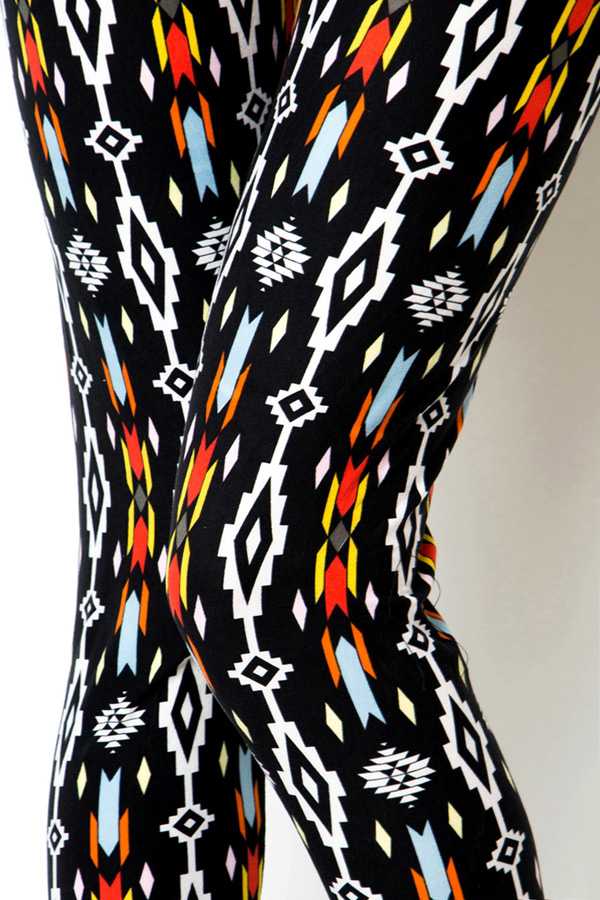 KIDS N212 KIDS NAVAJO PRINT BRUSHED FULL LEGGINGS