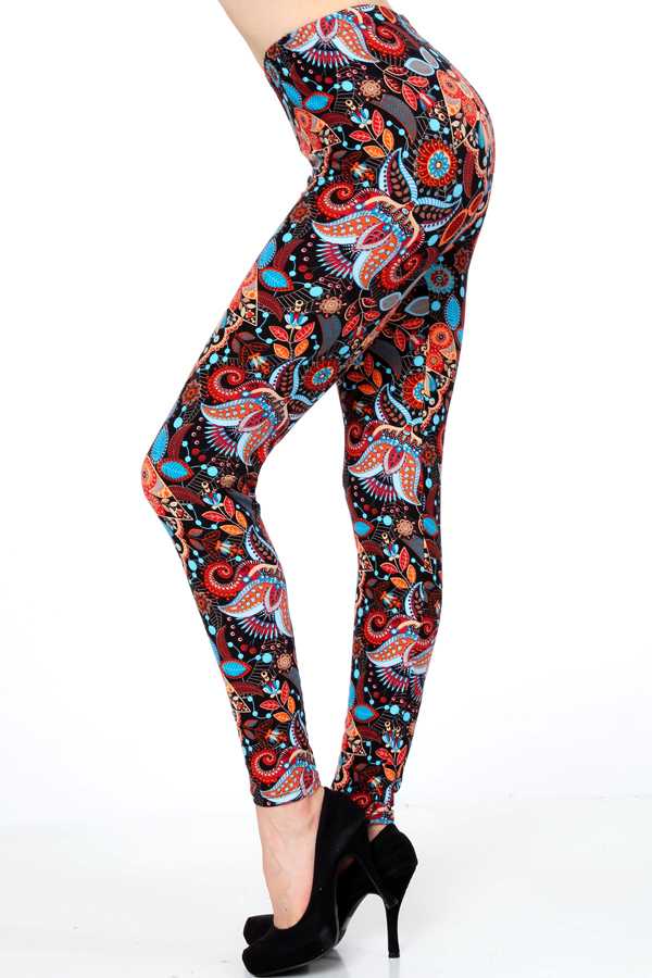 KIDS N252 KIDS BUTTERY SOFT UNIQUE FLORAL PRINT LEGGINGS