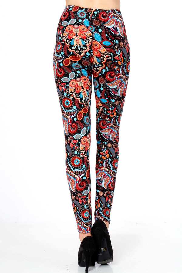 KIDS N252 KIDS BUTTERY SOFT UNIQUE FLORAL PRINT LEGGINGS