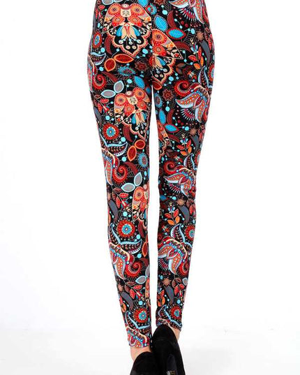 KIDS N252 KIDS BUTTERY SOFT UNIQUE FLORAL PRINT LEGGINGS