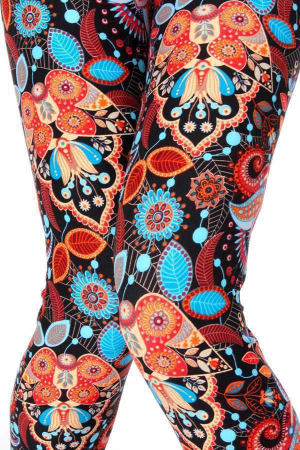 KIDS N252 KIDS BUTTERY SOFT UNIQUE FLORAL PRINT LEGGINGS