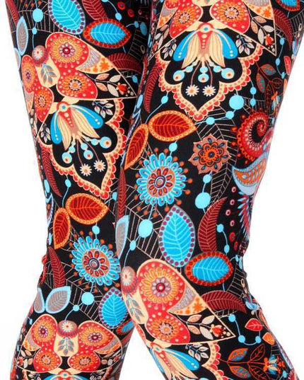 KIDS N252 KIDS BUTTERY SOFT UNIQUE FLORAL PRINT LEGGINGS