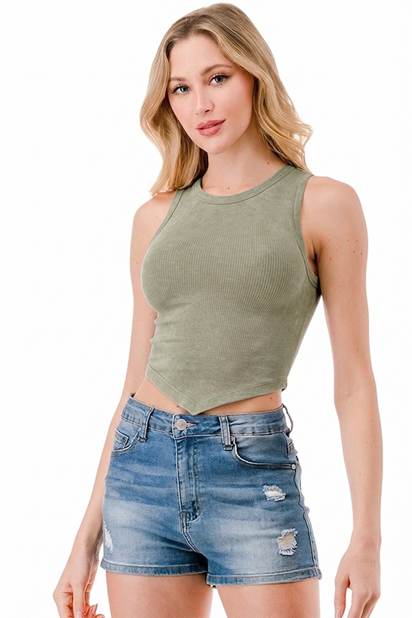 NT78MW Mineral Wash Thermo Tank Top – Fitted Thermal Crop Top