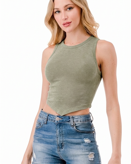 Mineral Wash Thermo Tank Top – Fitted Thermal Crop Top