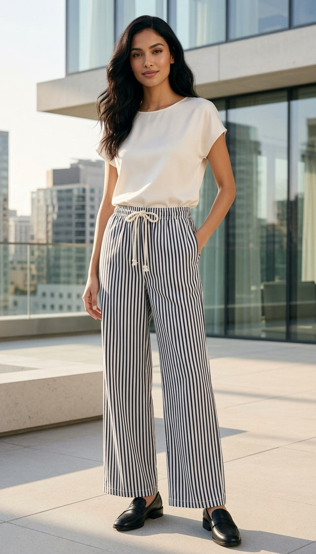 PC18 Striped Straight Leg Pants – Relaxed Everyday Fit