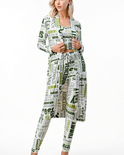 RB-PRT01-SET PRINT CARDIGAN 3-PIECE SET