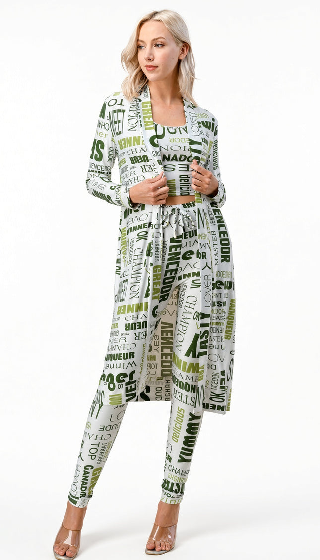 RB-PRT01-SET PRINT CARDIGAN 3-PIECE SET