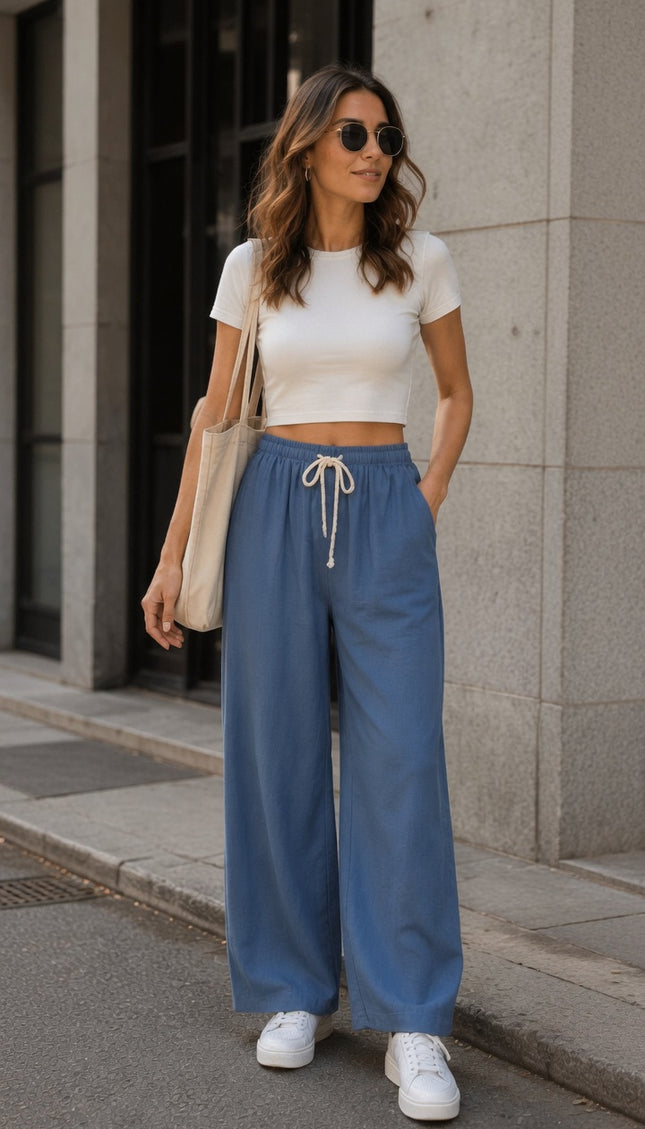 TWL01 Linen Blend Straight Leg Pants – Effortless Style